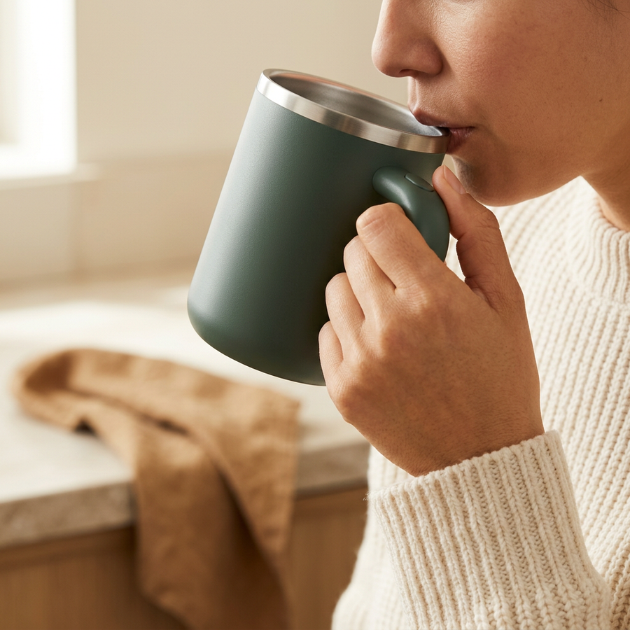 Enjoy a sip from a sage mug